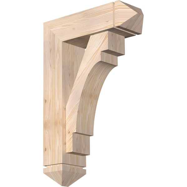 Ekena Millwork Merced Arts and Crafts Smooth Bracket w/ Offset Brace, Douglas Fir, 7 1/2"W x 24"D x 36"H BKT0806X24X36MRC03SDF - main